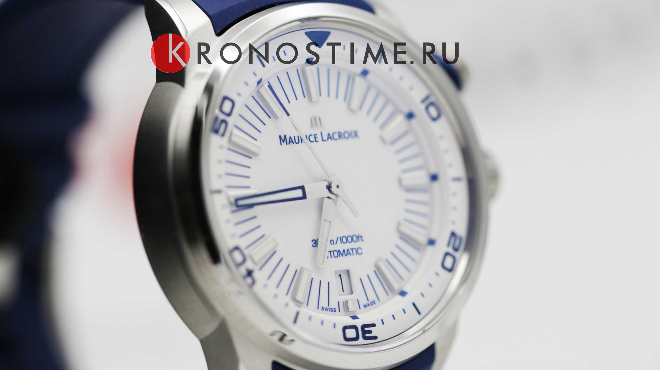 Maurice Lacroix Maurice Lacroix Pontos s diver  PT6248-SS00L-130-4 механические мужские часы часы крупный план белый циферблата